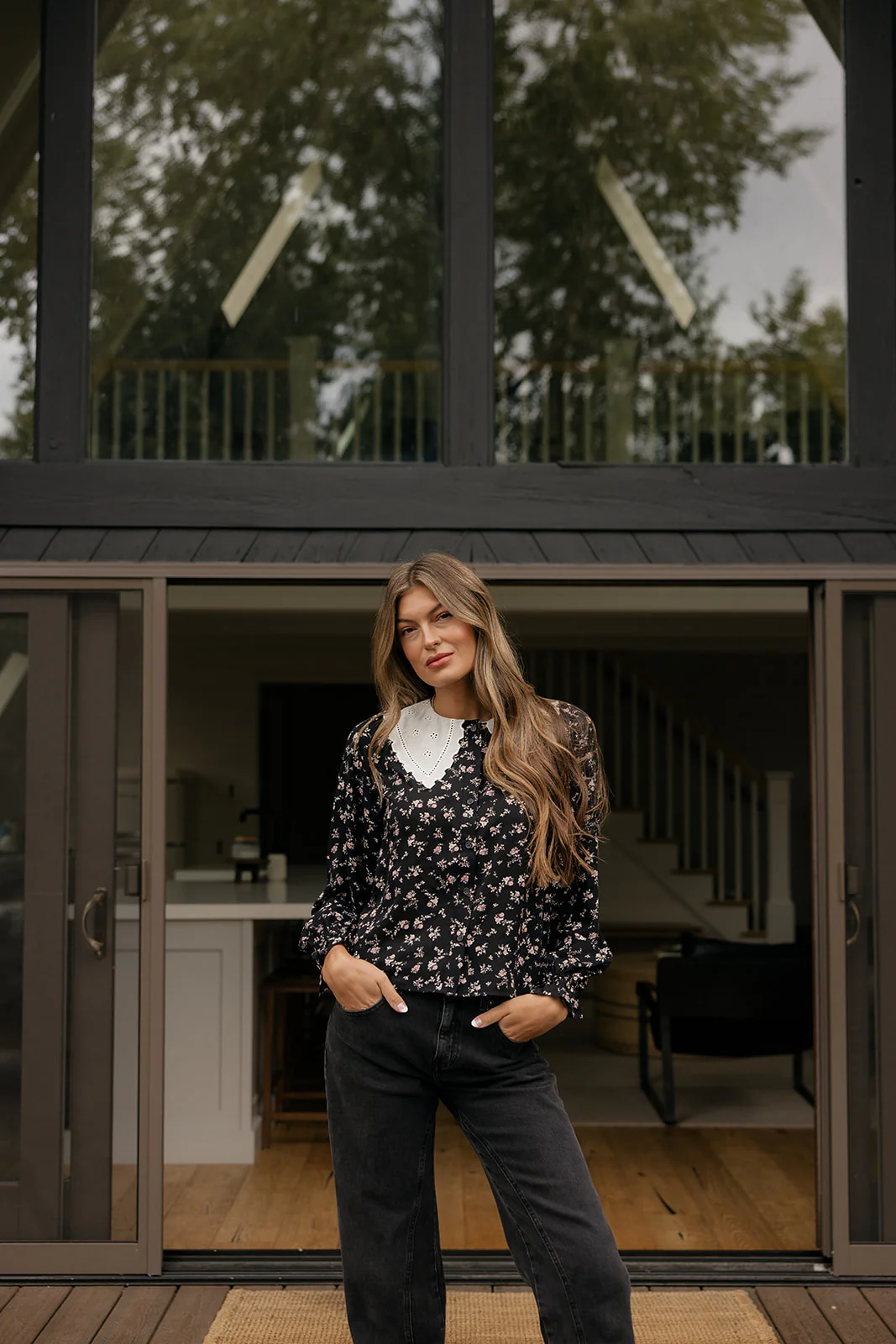 Blackberry Lace Collar Blouse - Image 4