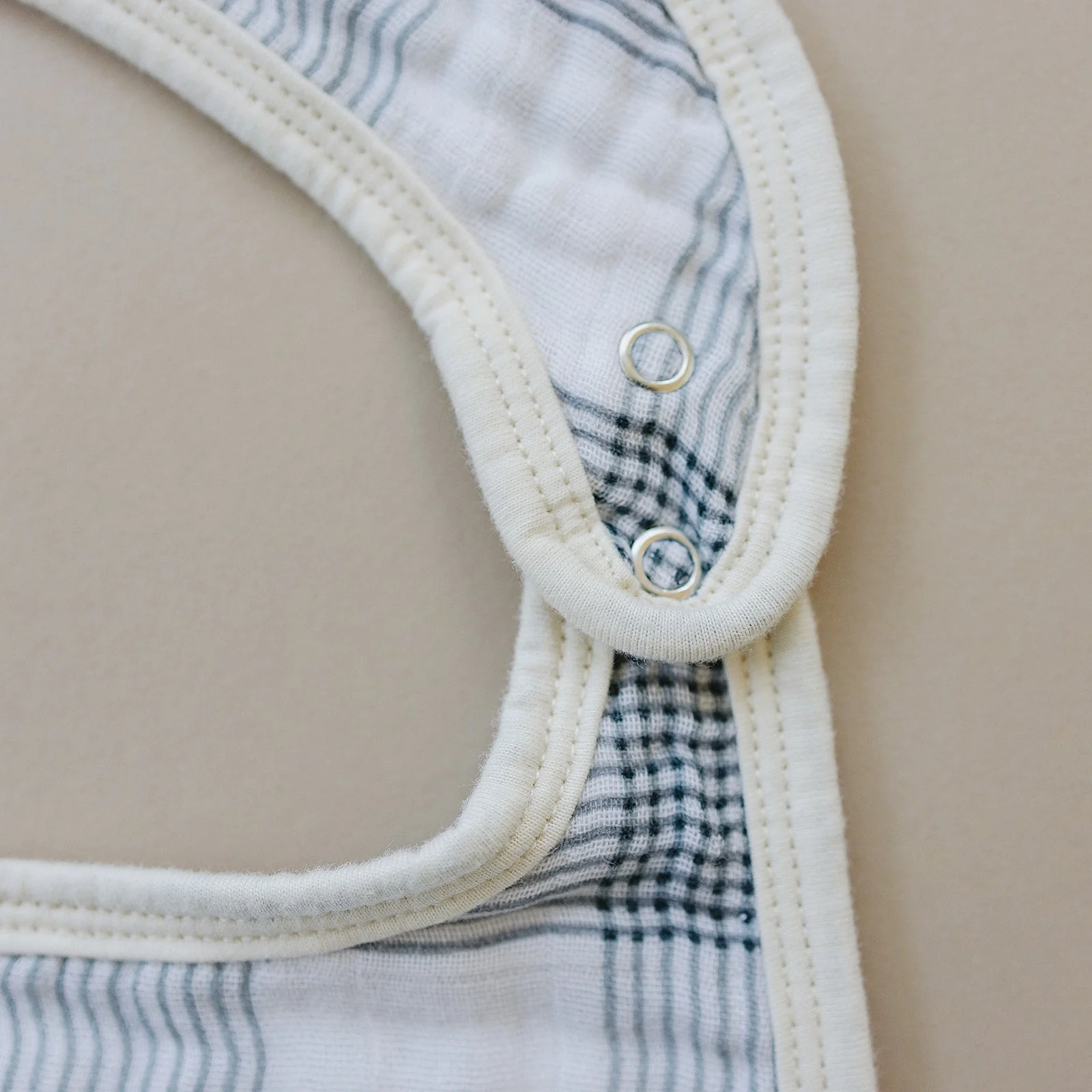 Coastal Plaid Classic Muslin Bib - Image 3
