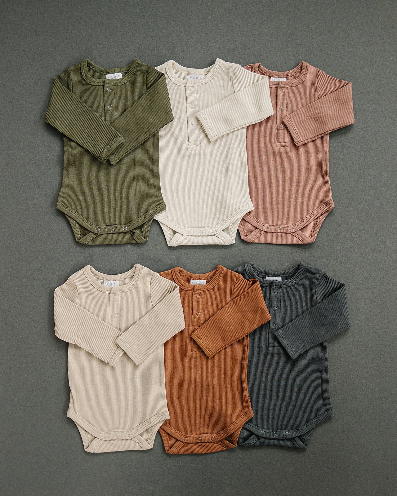 Dusty Rose Organic Snap Long Sleeve Ribbed Bodysuit - Image 5