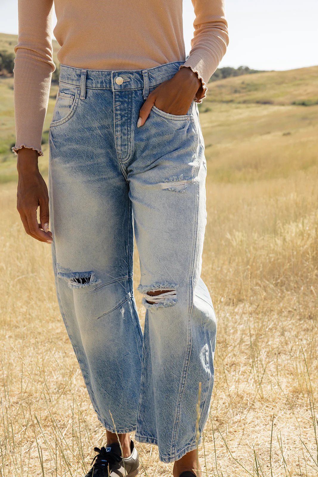 Free People Good Luck Mid Rise Barrel Jeans - Image 32