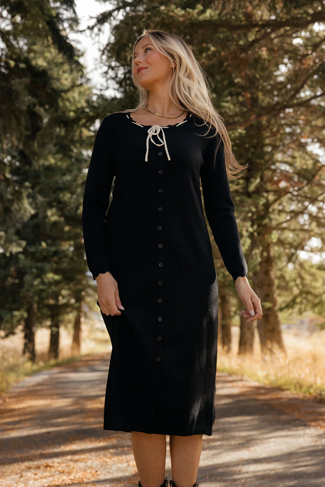 Hillcrest Tie Button Dress - Image 2