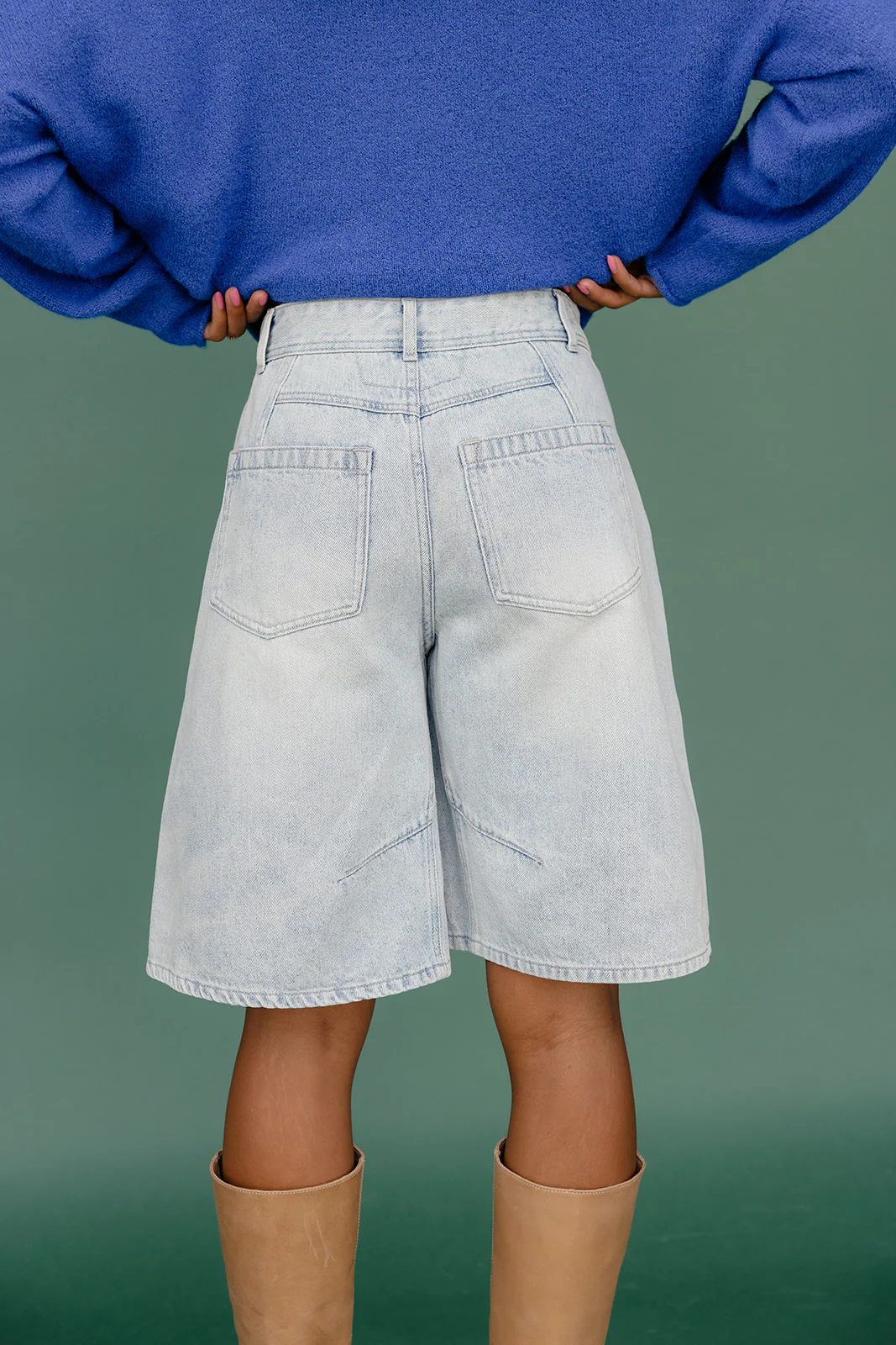 Jax Wide Leg Denim Shorts - Image 4