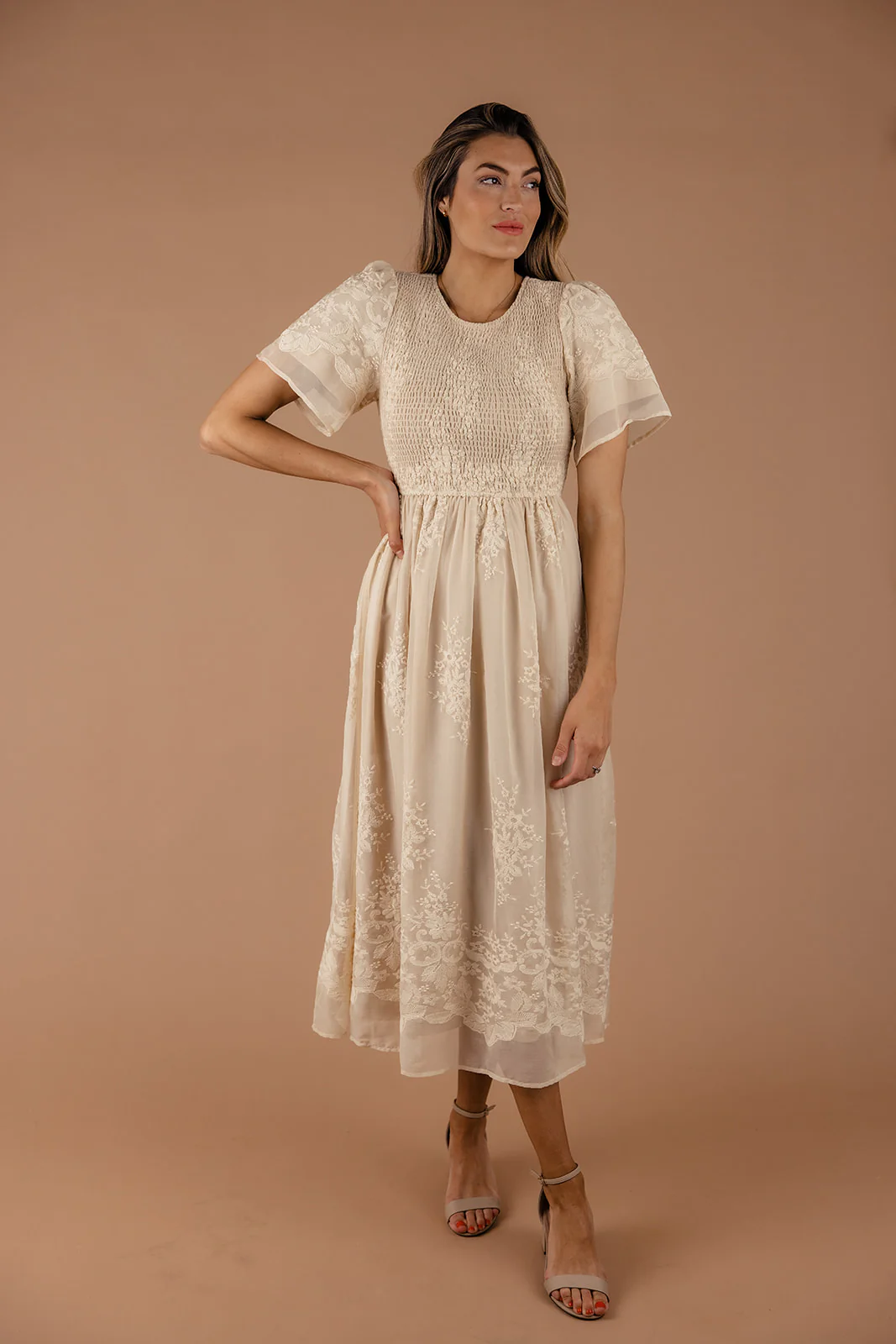 Juliette Smocked Lace Dress - Image 11