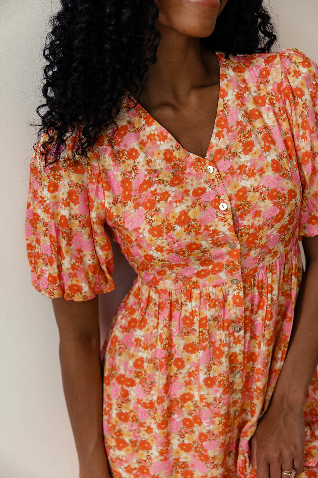 Linda Floral Button Dress - Image 4