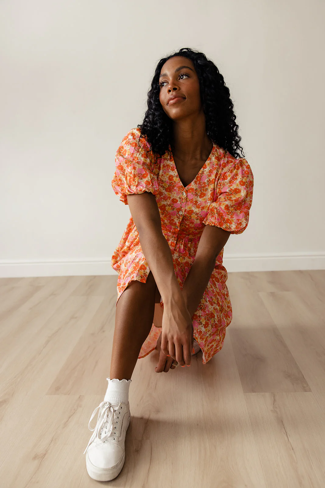 Linda Floral Button Dress - Image 9
