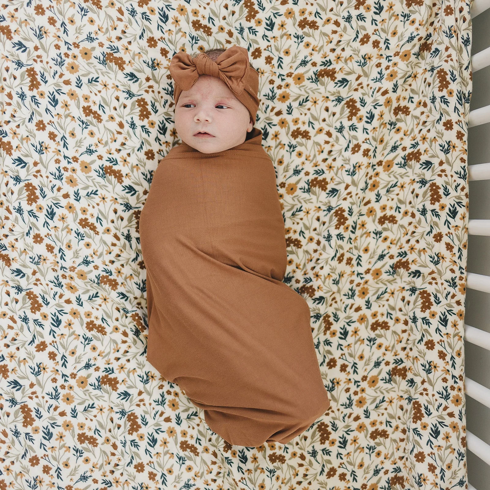 Rust Bamboo Stretch Swaddle - Image 11