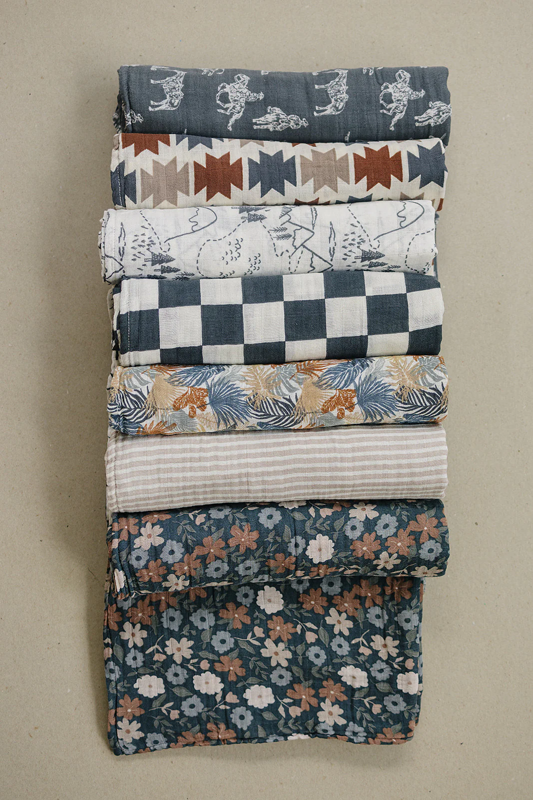 Taupe Stripe Muslin Swaddle Blanket - Image 4